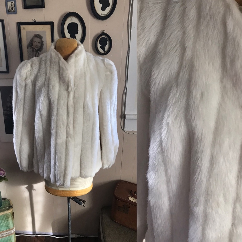 Vintage 1980’s white faux fur swing coat